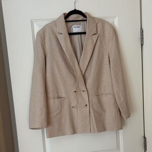 Women's Beige Double-Breasted Blazer